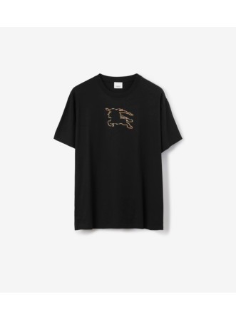 チェックEKD コットンTシャツ (ブラック) - メンズ, コットン | Burberry®公式サイト