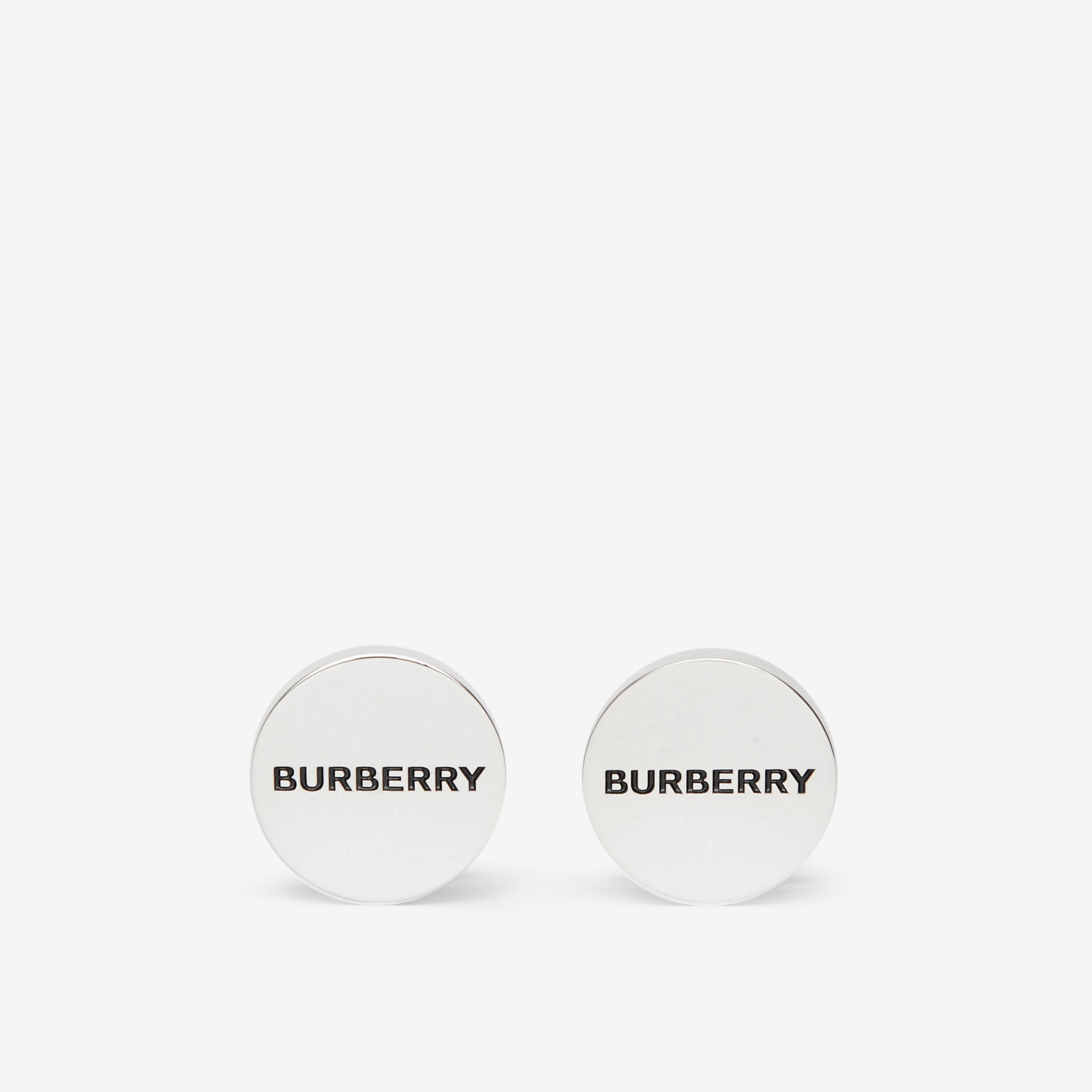 Logo Detail Palladium-plated Cufflinks in Silver - Men | Burberry® Official