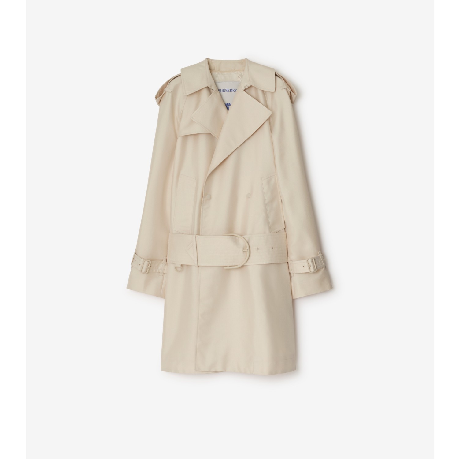 Mid-length Silk Blend Trench Coat in Grain - Women, Nylon | Burberry® Official