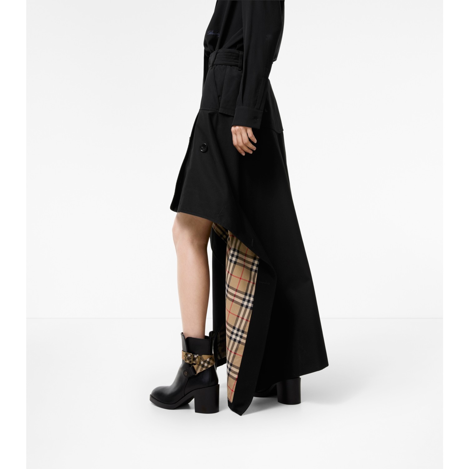 Gabardine Asymmetric Trench Skirt in Black - Women | Burberry