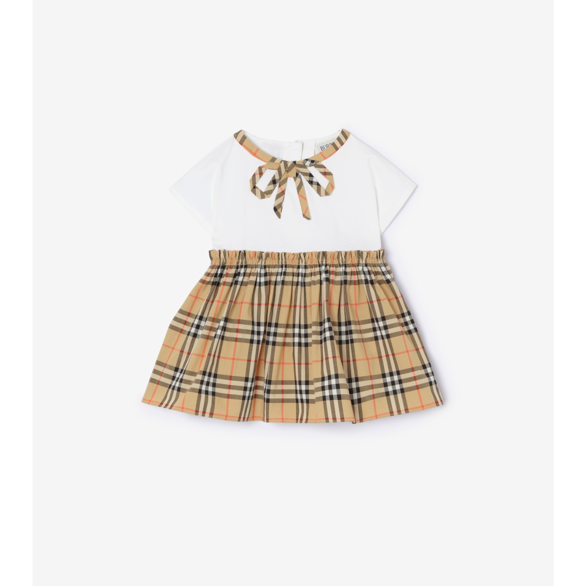  Check Bow Cotton Dress with Bloomers