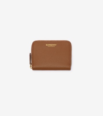 Small Leather Zip Wallet in Tawny brown - Women | Burberry® Official