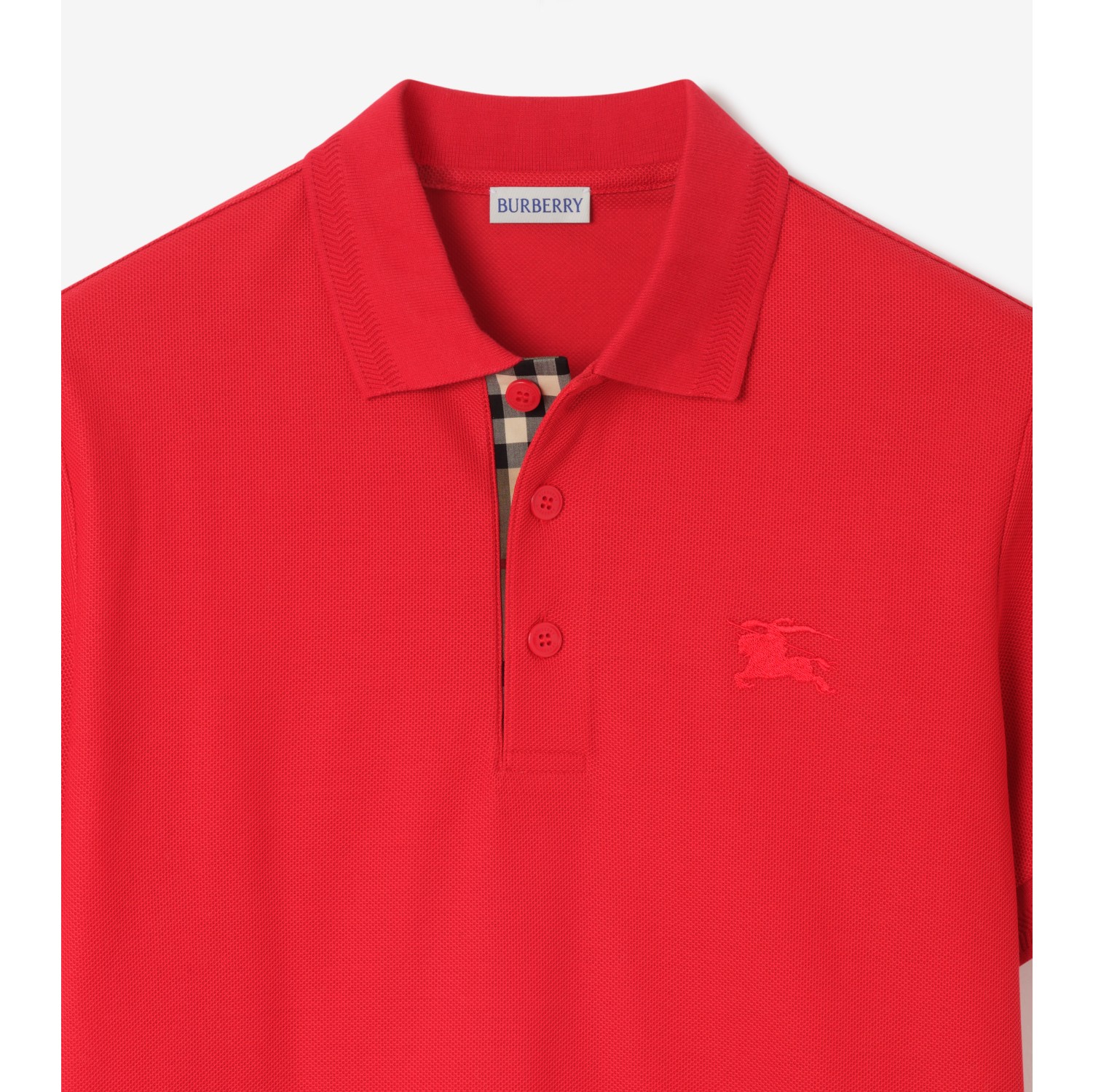 Cotton Polo Shirt in Currant red - Men | Burberry® Official