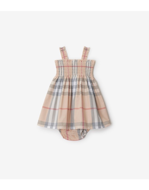 Check Cotton Dress with Bloomers