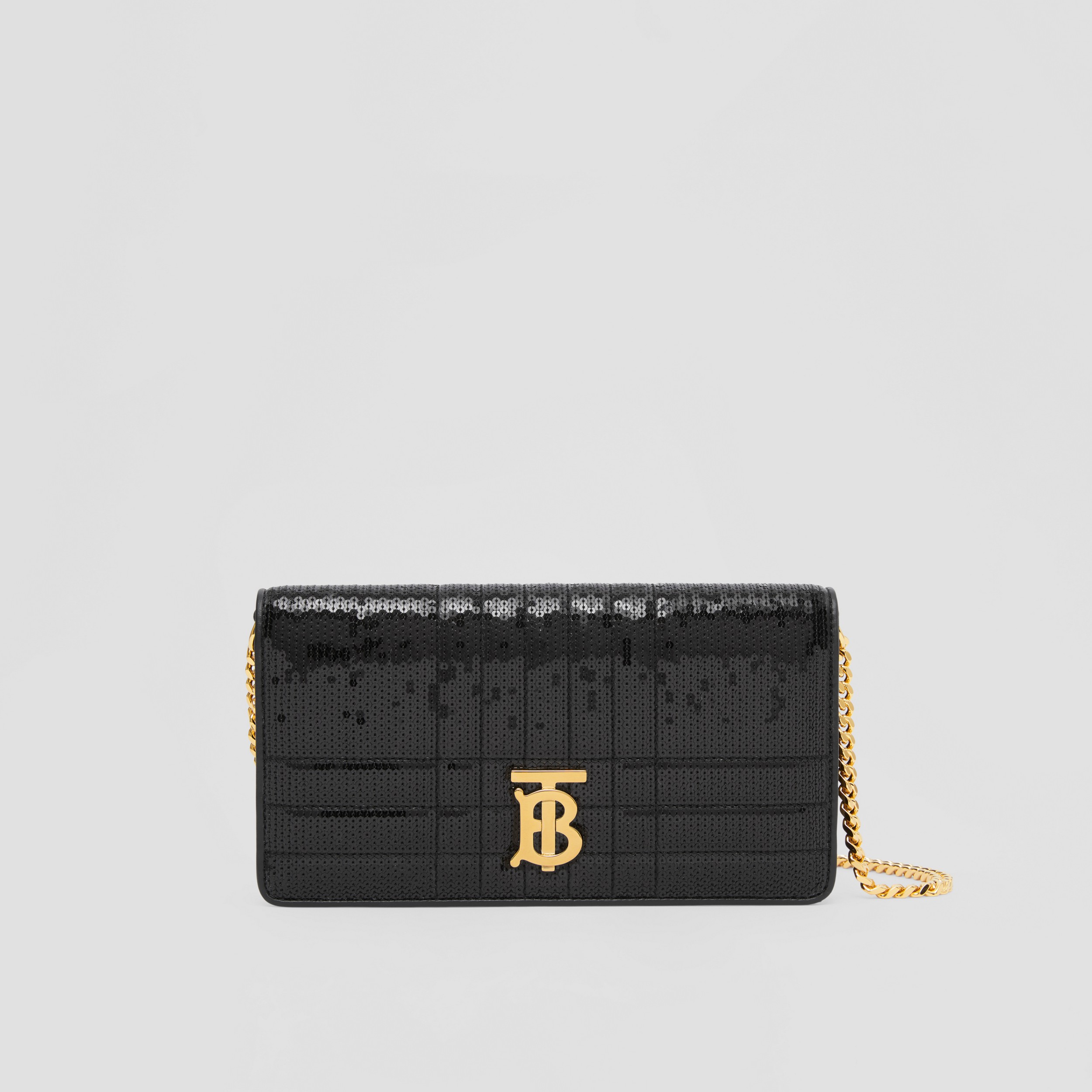 Sequinned Lola Wallet with Detachable Strap in Black - Women | Burberry® Official - 1