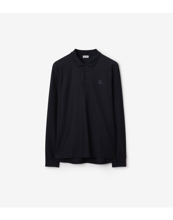 Long-sleeve Cotton Polo Shirt