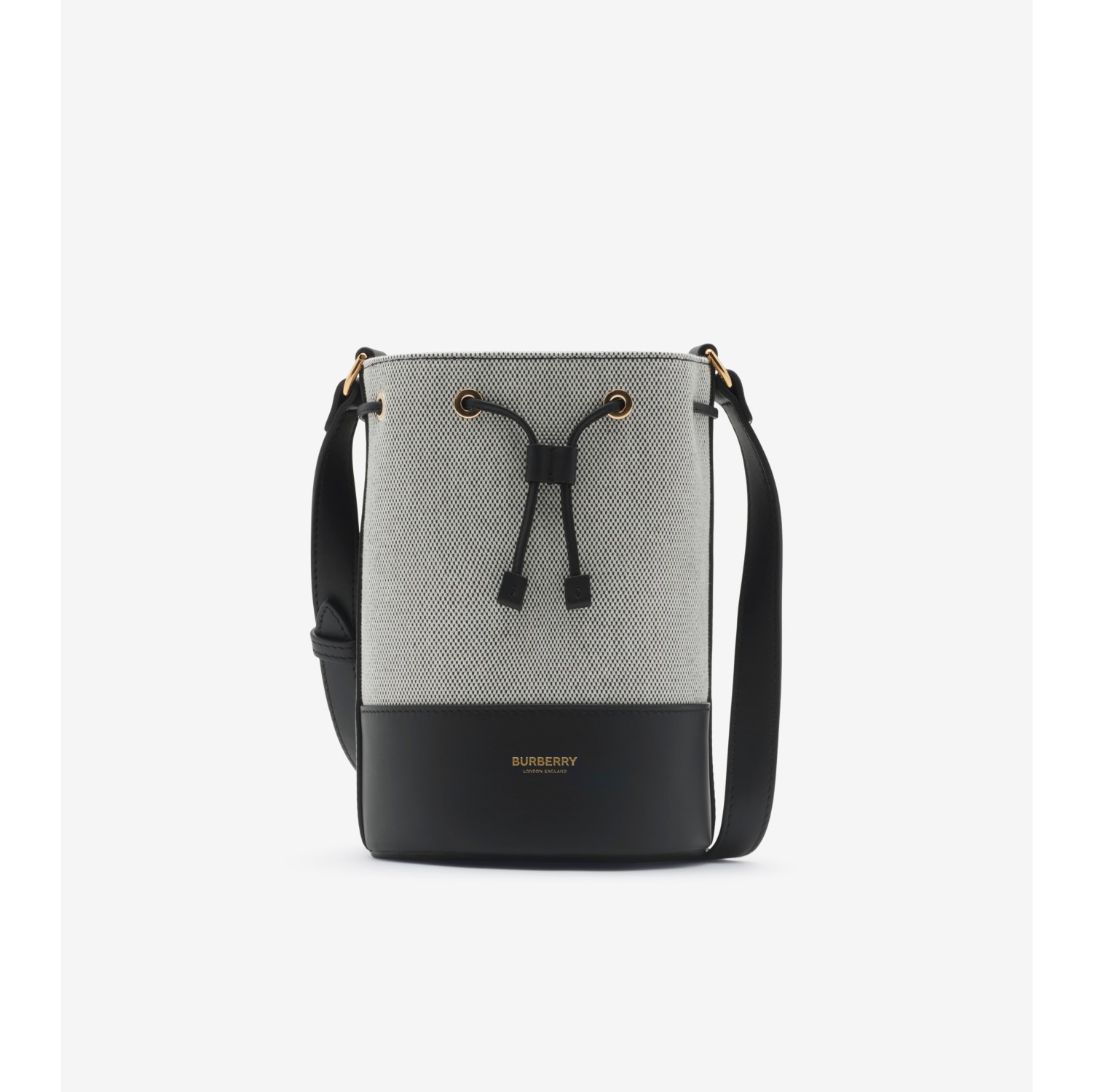 Mini Canvas Bucket Bag in Black - Women | Burberry® Official