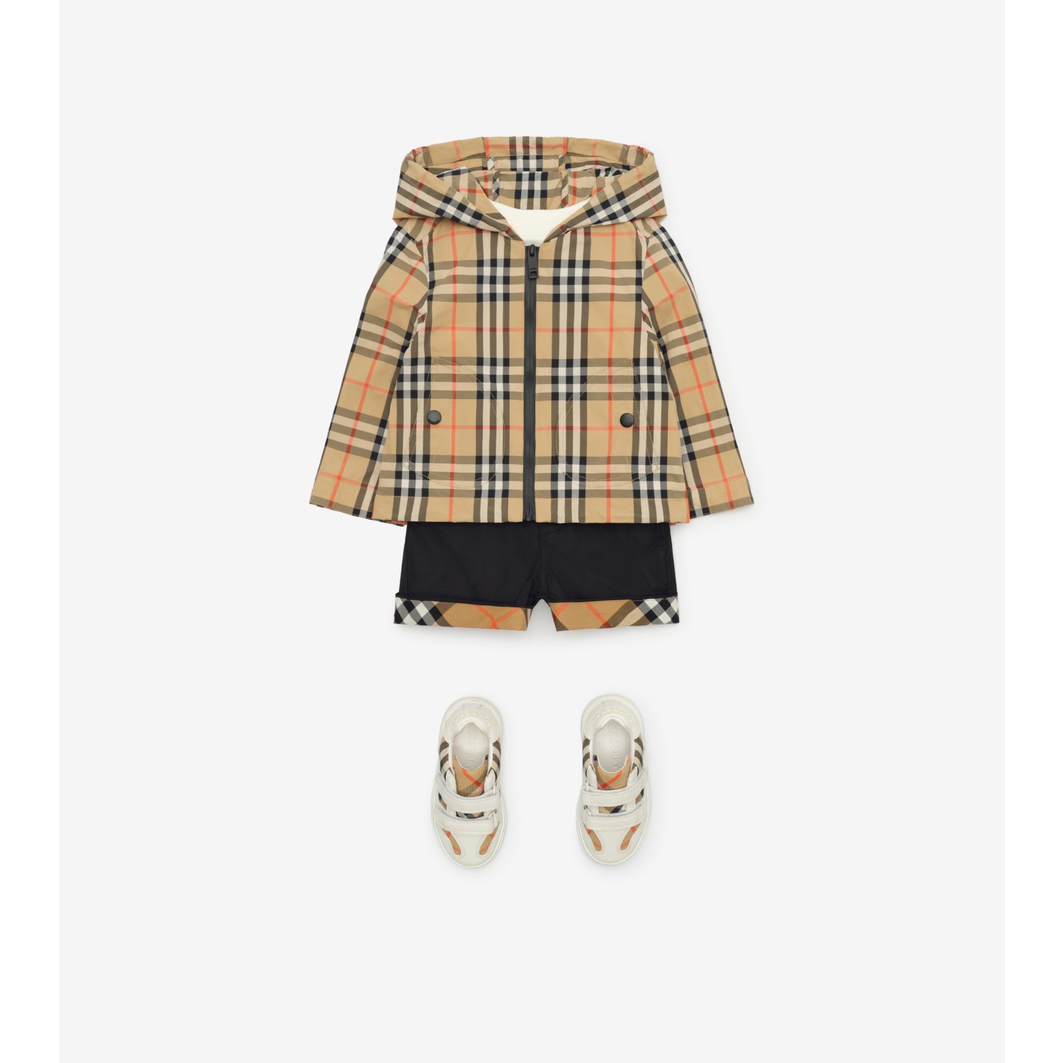 Check Nylon Hooded Jacket