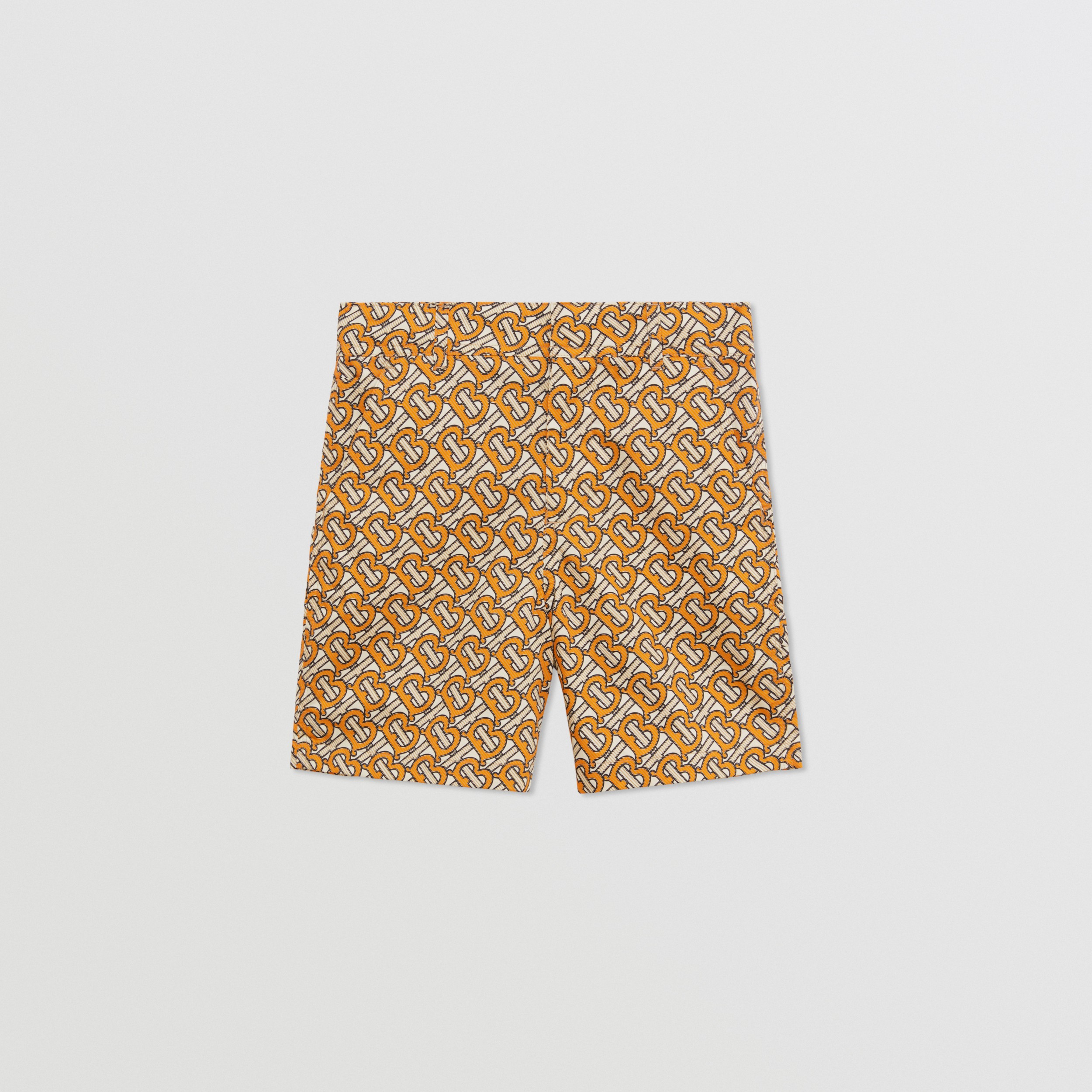 Condensar Facultad erupción Pantalones cortos de vestir en algodón con motivo de monogramas (Naranja  Intenso) | Burberry® oficial