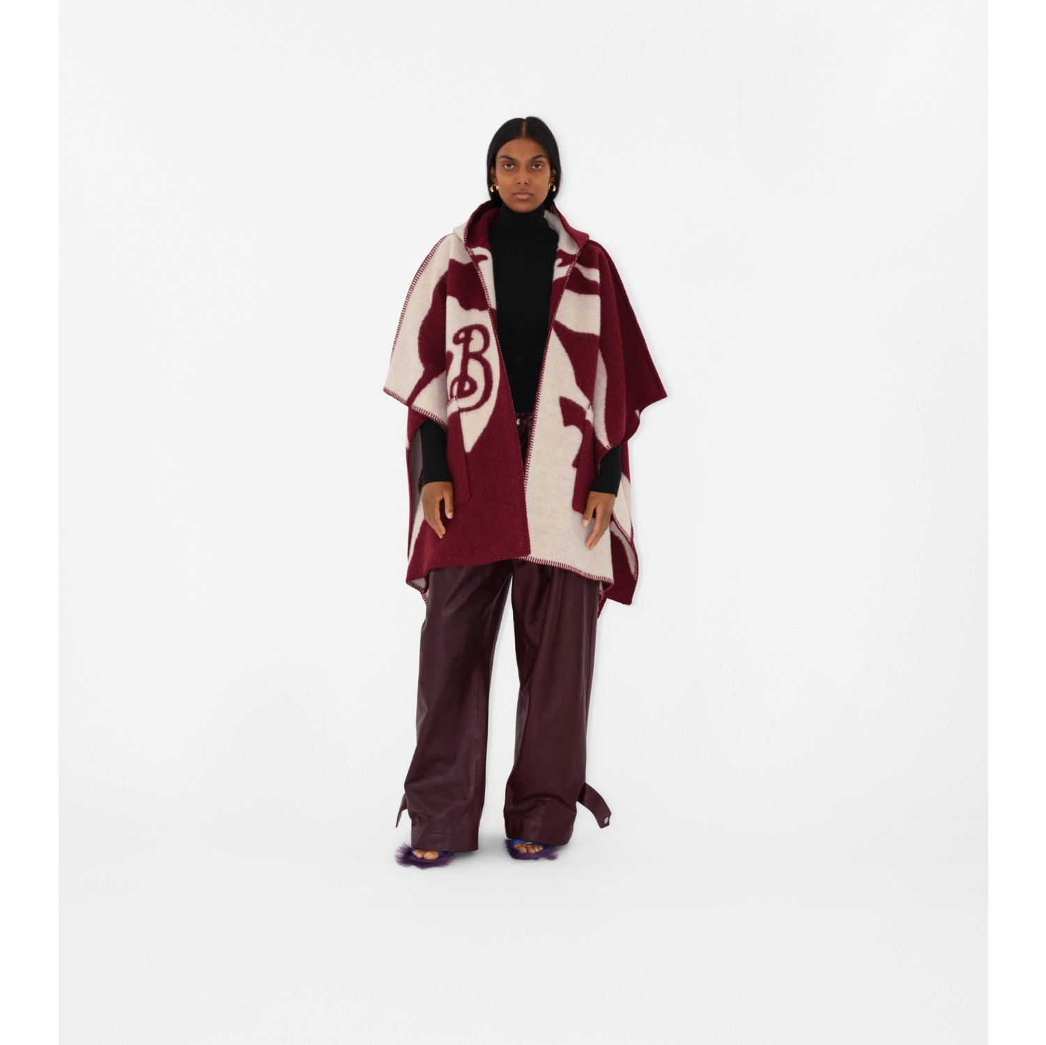 EKD Wool Blanket Cape in Ripple Burberry® Official