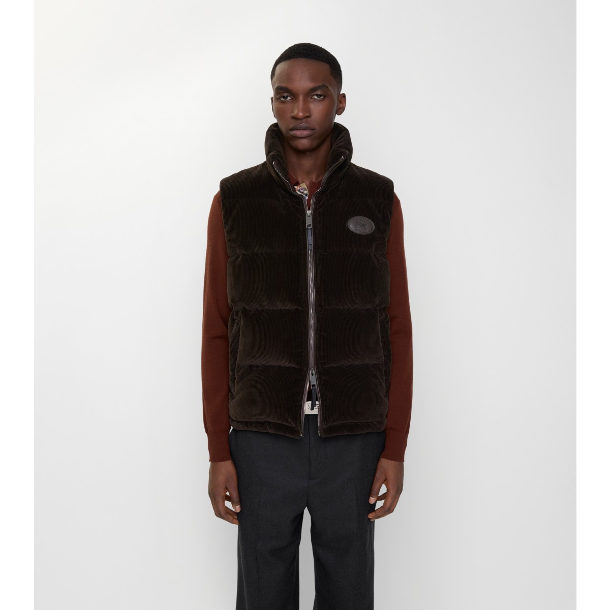  Check Corduroy Puffer Gilet