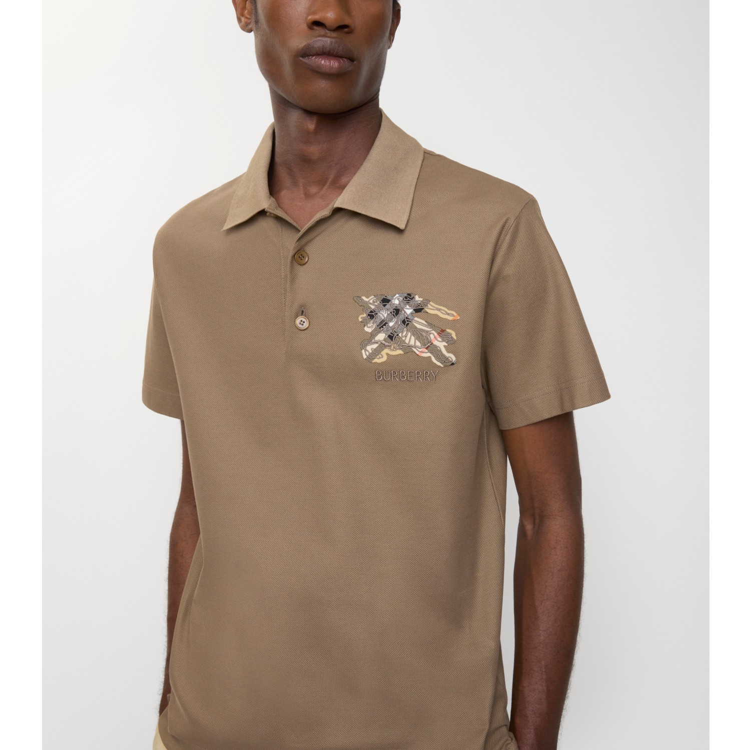 EKD Check Cotton Polo Shirt in Clay brown - Men | Burberry® Official
