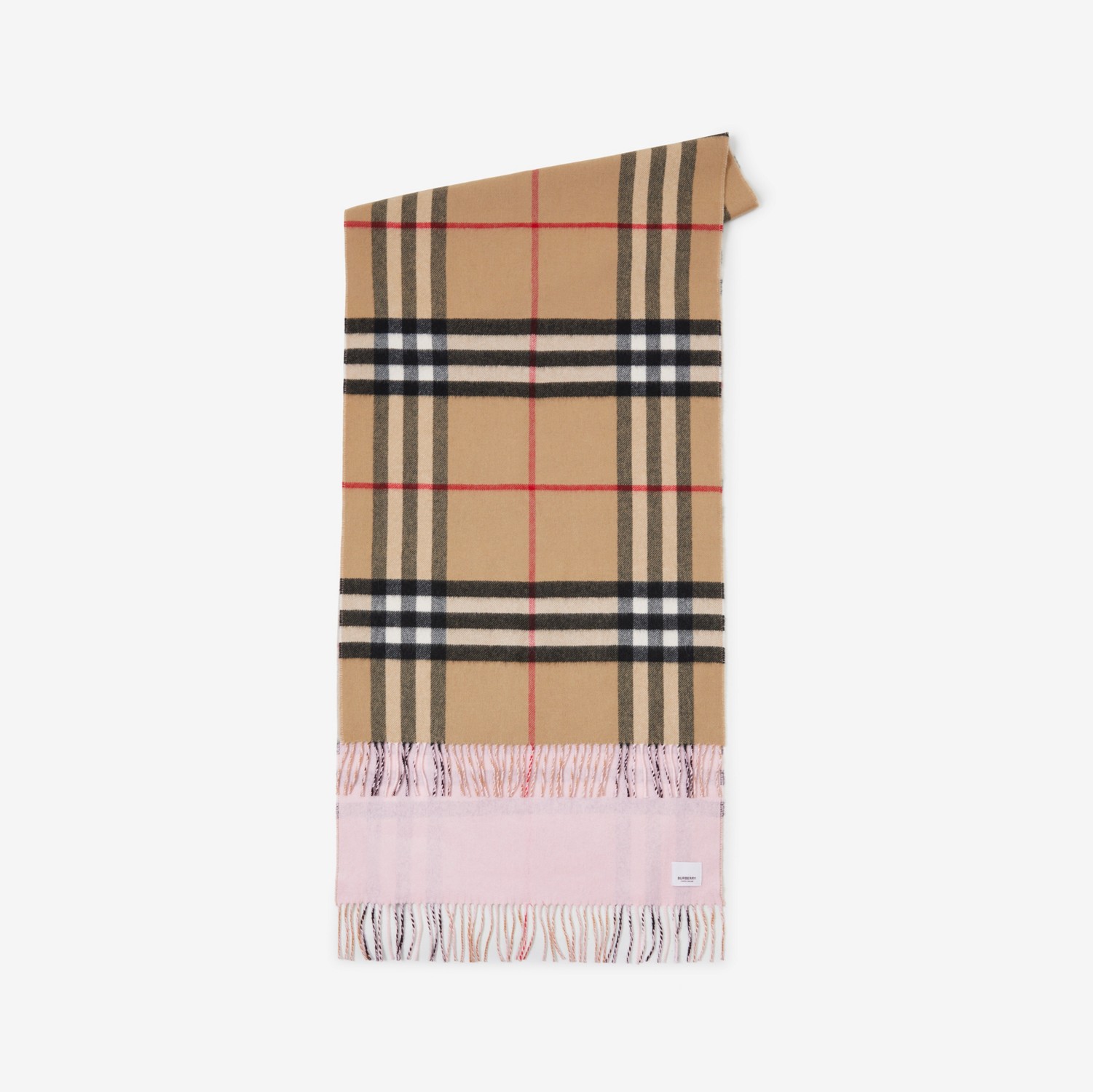 Reversible Check Cashmere Scarf in Frosted Pink | Burberry® Official