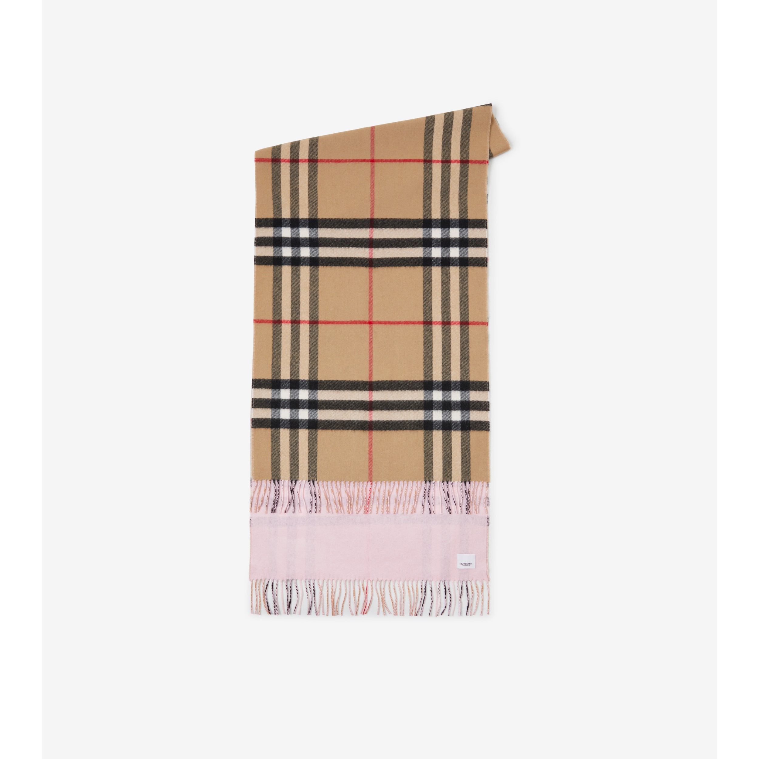 Burberry scarf pink tan & light blue Cashmere Merino Wool