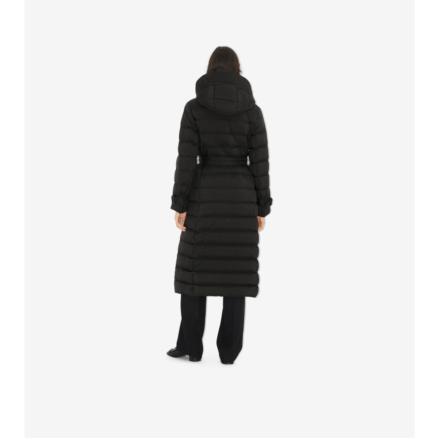 Long Nylon Puffer Coat in Black - Women | Burberry® Official