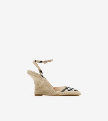 Check Mews Espadrille Pumps​ in Sand - Women, Linen