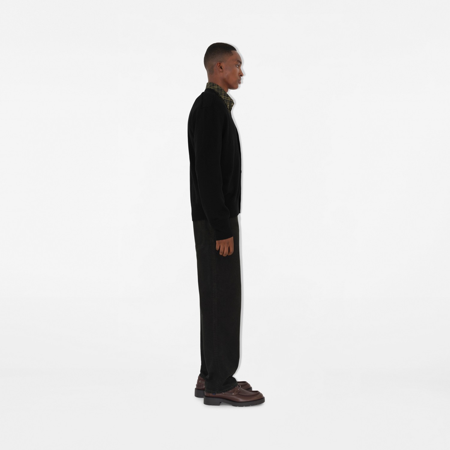 Check Label Wool Cardigan in Black - Men | Burberry® Official Check Label Wool Cardigan in Black - Men | Burberry® Official