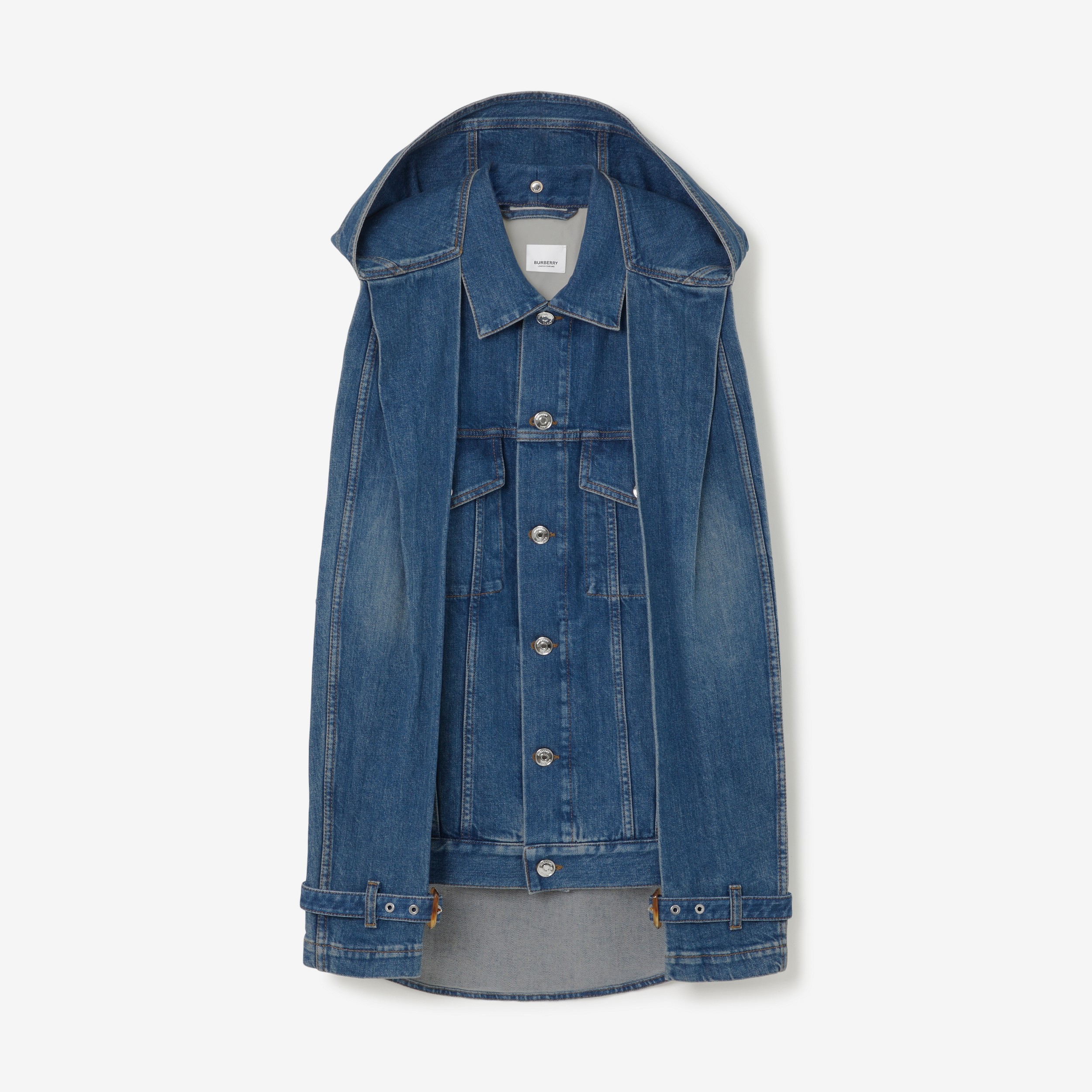 Ärmellose Jacke aus Stonewash-Denim (Sattes Schieferblau) - Damen | Burberry® - 1
