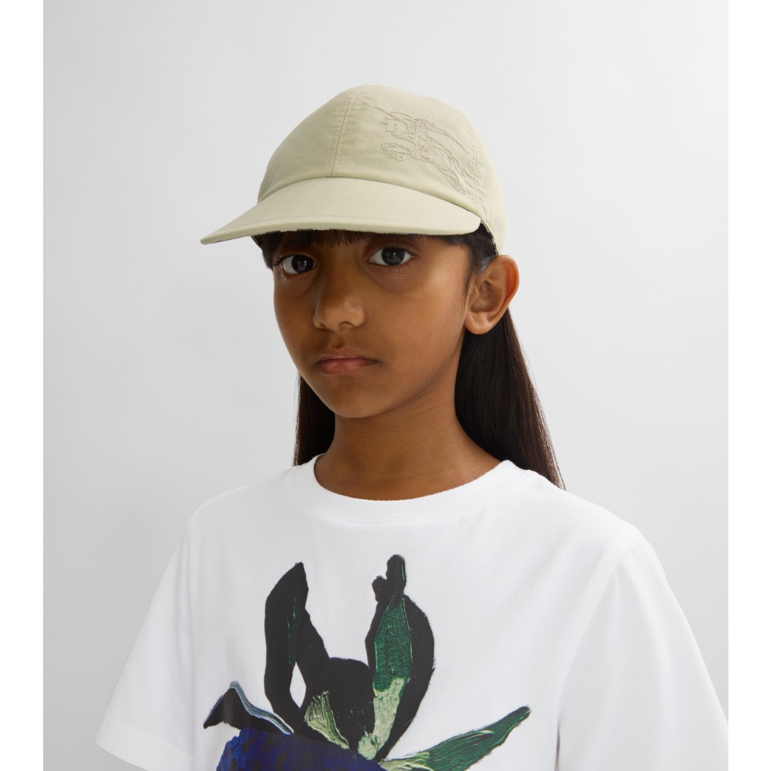 Reversible Cotton Baseball Cap in Lichen Children Burberry Official