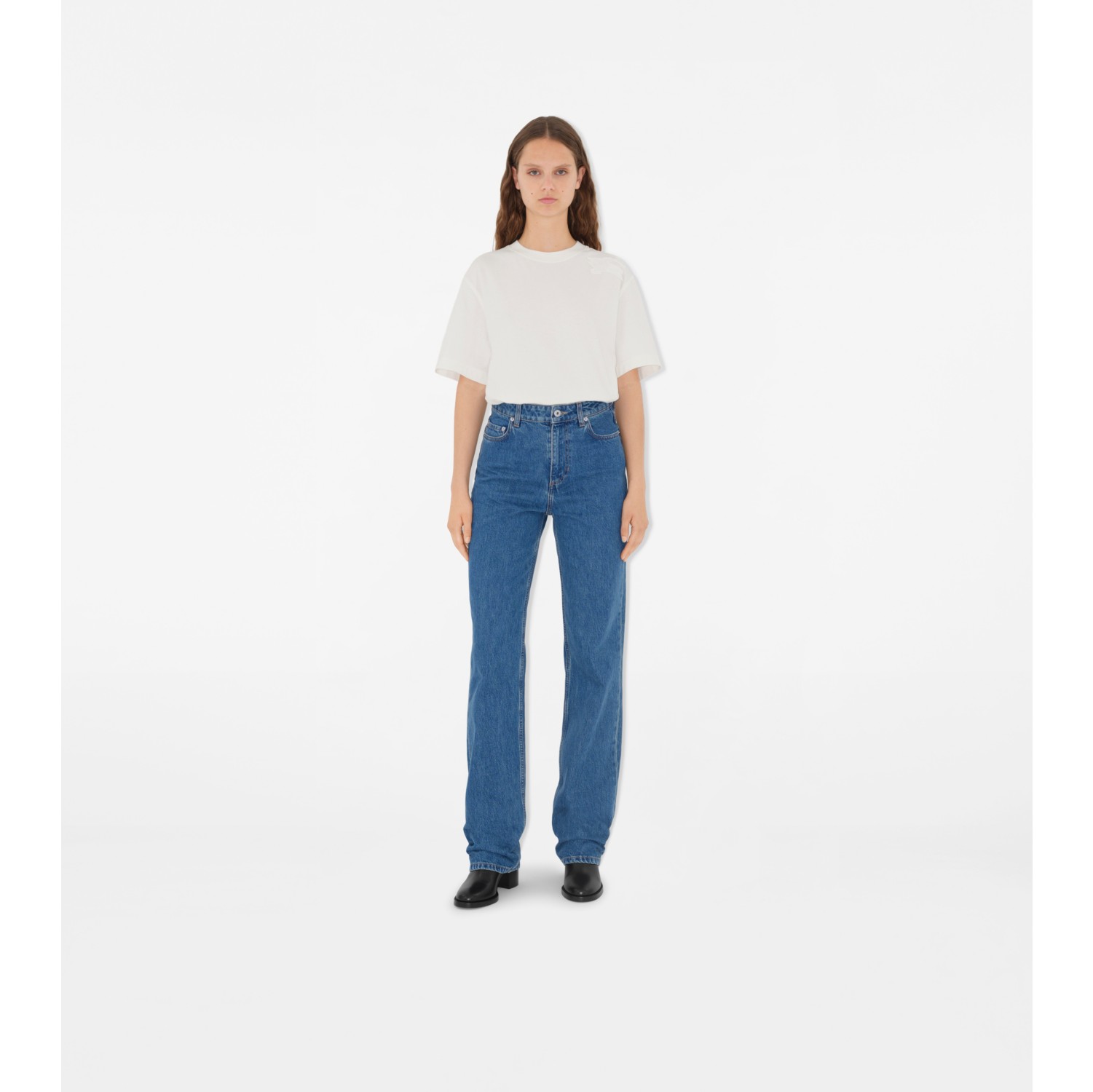 Regular Fit Jeans in Classic blue Women Cotton Burberry Official