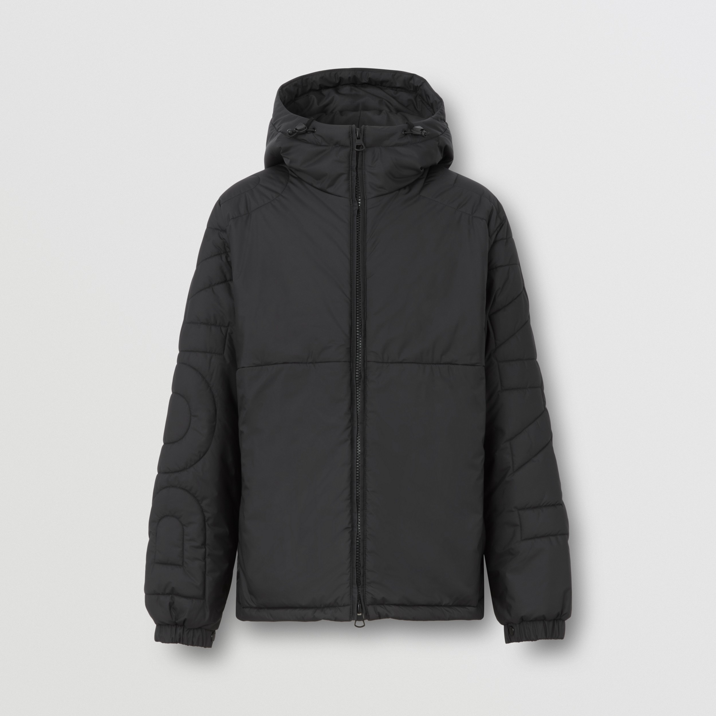 Logo Quilted Hooded Jacket in Black - Men | Burberry® Official - 4