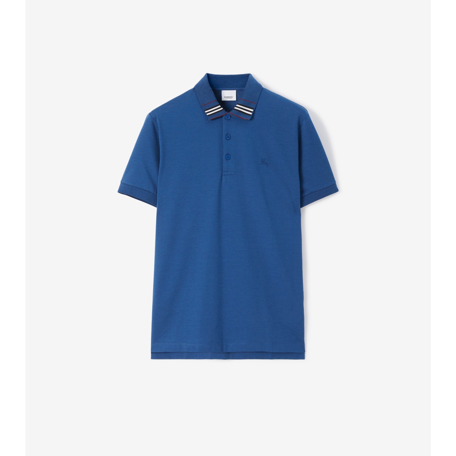 Cotton Silk Polo Shirt in Rich navy - Men | Burberry® Official
