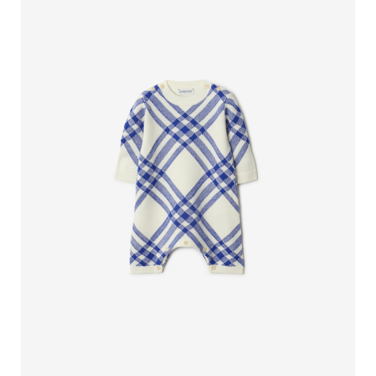 Check Wool Cashmere Two-piece Baby Gift Set in Knight/salt - Children |  Burberry® Official