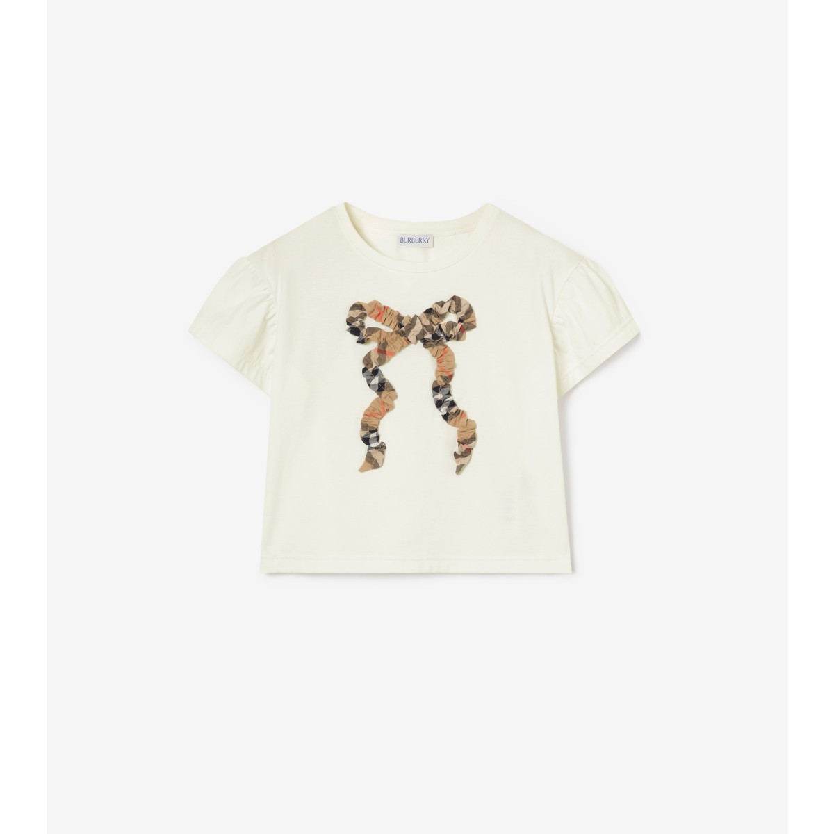  Check Bow Cotton T-shirt