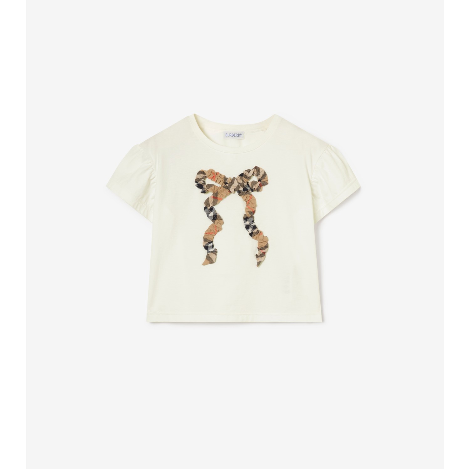 Check Bow Cotton T-shirt