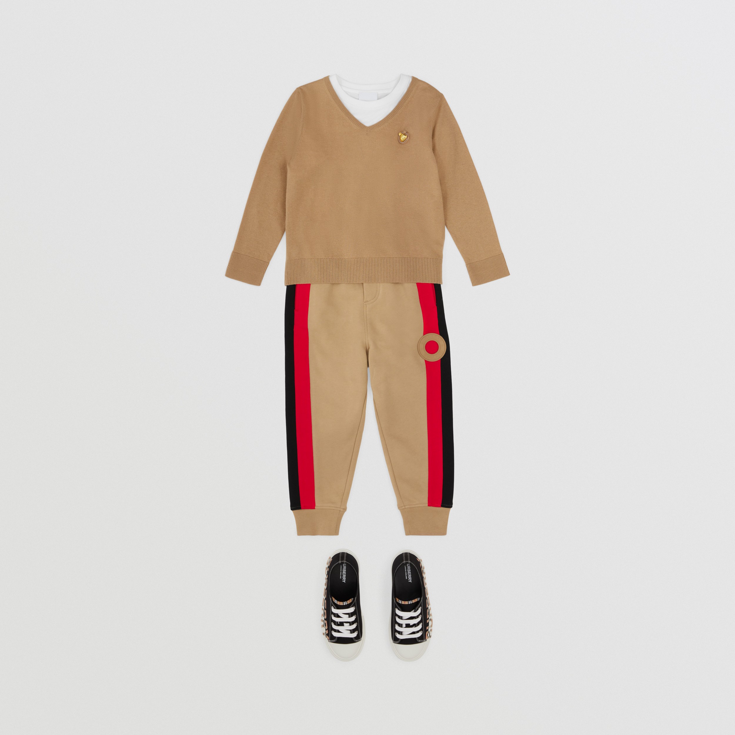 Logo Graphic Cotton Jogging Pants in Archive Beige - Children | Burberry® Official - 4