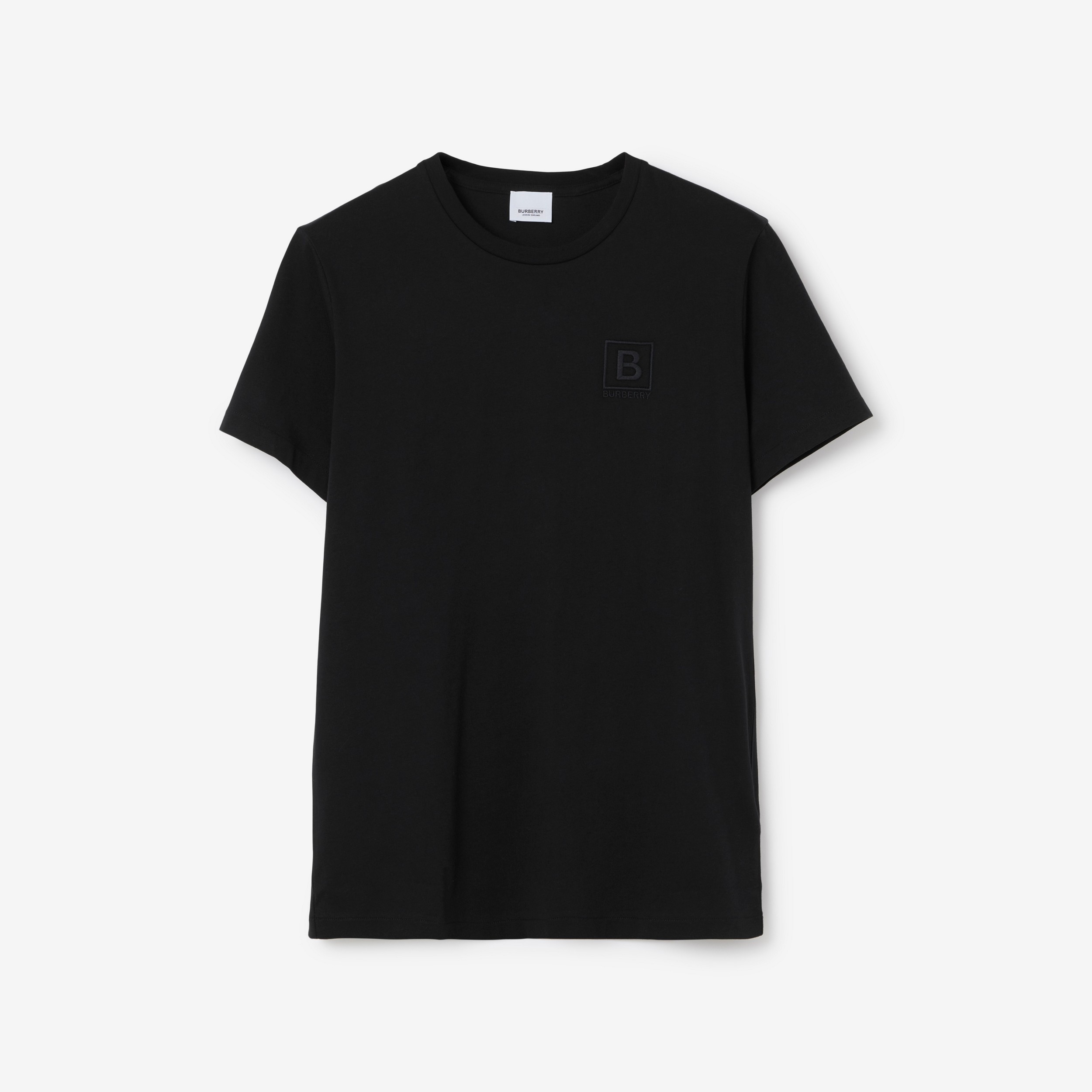 Letter Graphic Cotton T-shirt in Black - Men | Burberry® Official - 1
