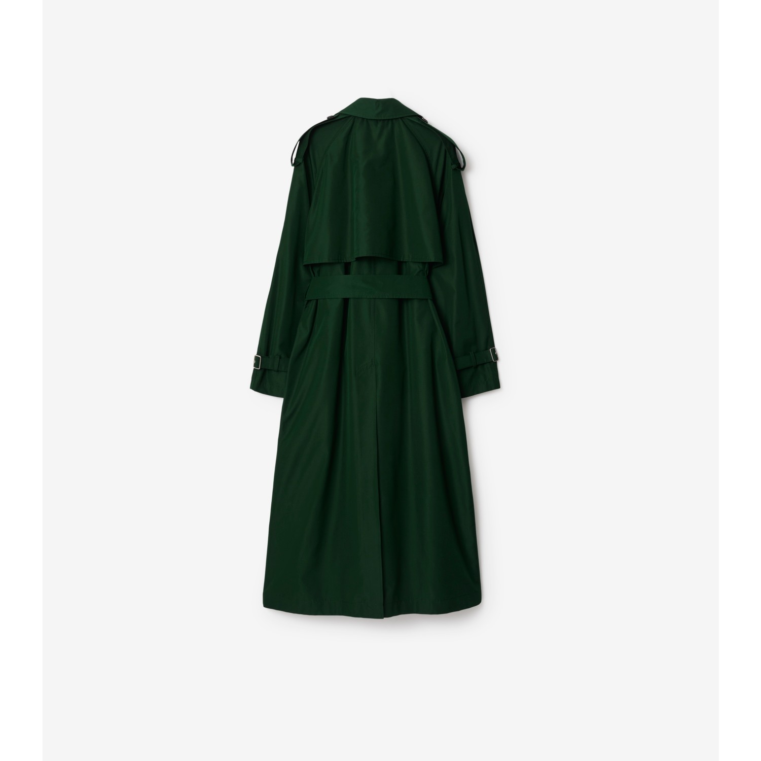 96年製 Burberry trench coat Long Silk Trench Coat in Ivy