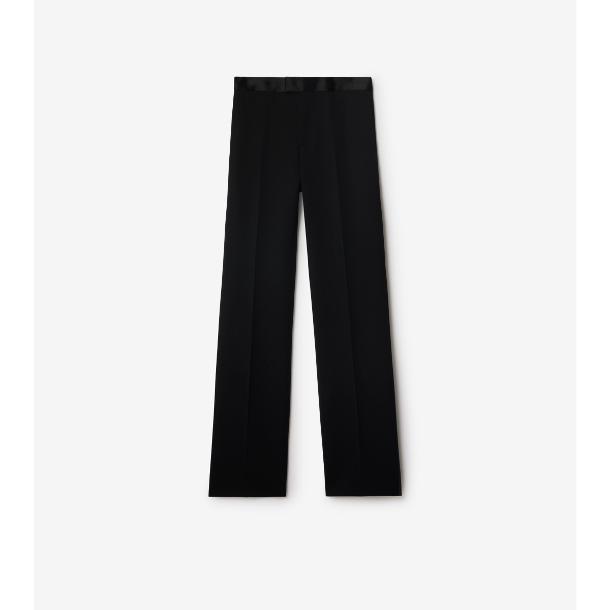 Burberry Pleated Wide-leg Wool Trousers In Black
