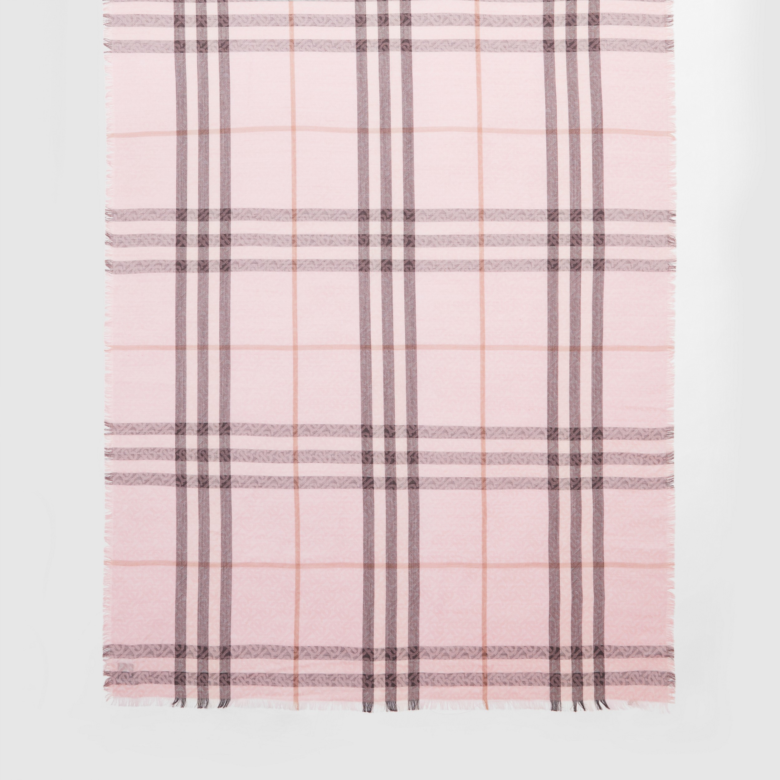 Montage Lightweight Wool Silk Scarf in Alabaster Pink | Burberry® Official - 4