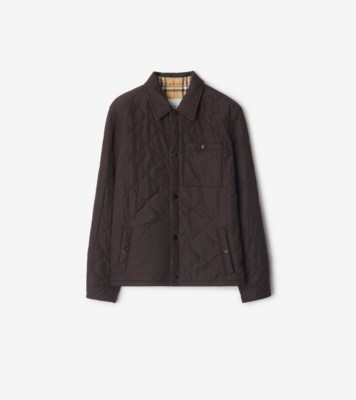 リバーシブル キルティング ナイロン オーバーシャツ (クローブ