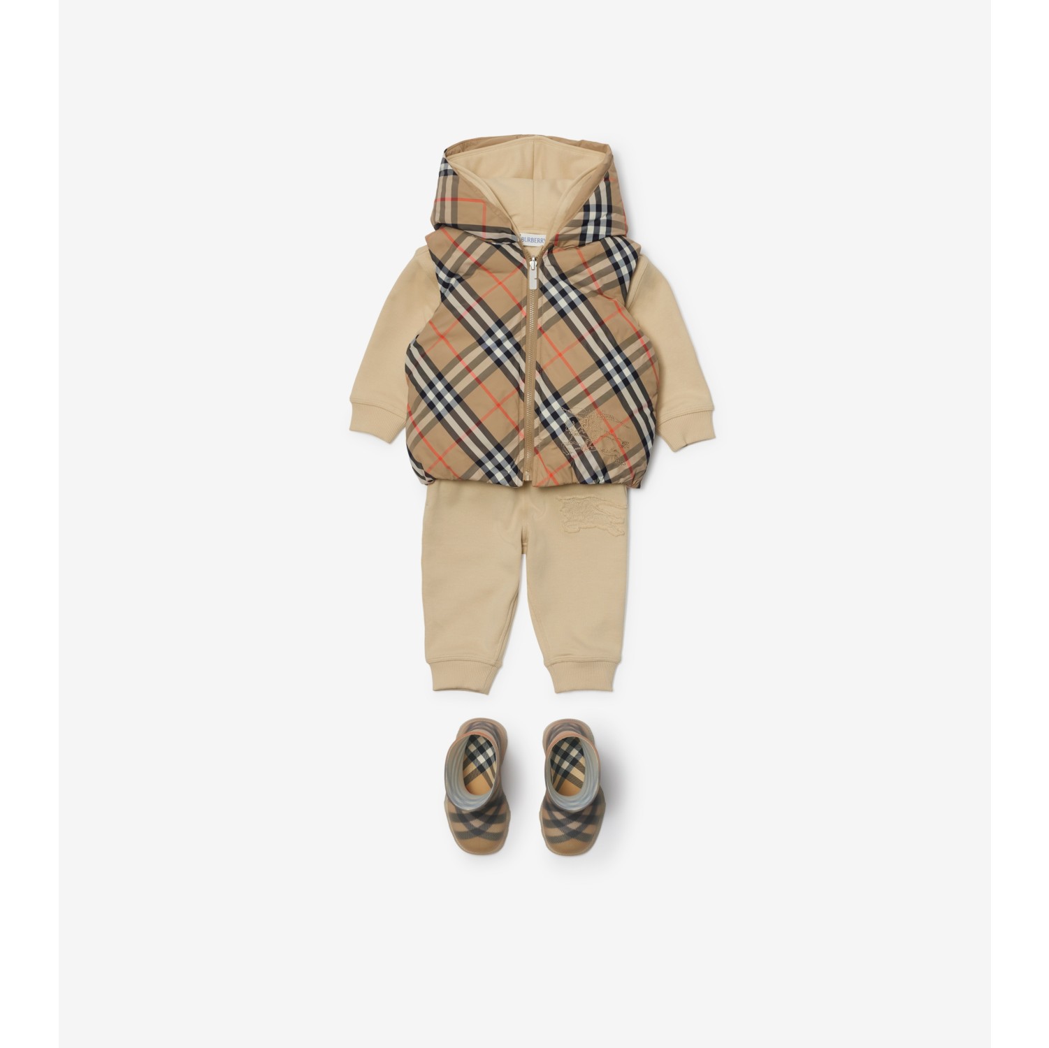 Reversible Check Nylon Padded Gilet