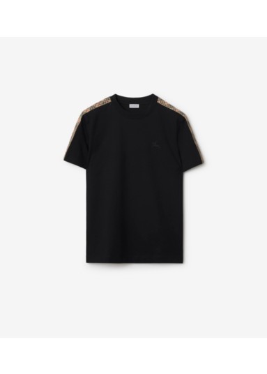 Check Trim Cotton T-shirt