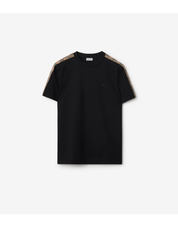 Check Trim Cotton T-shirt