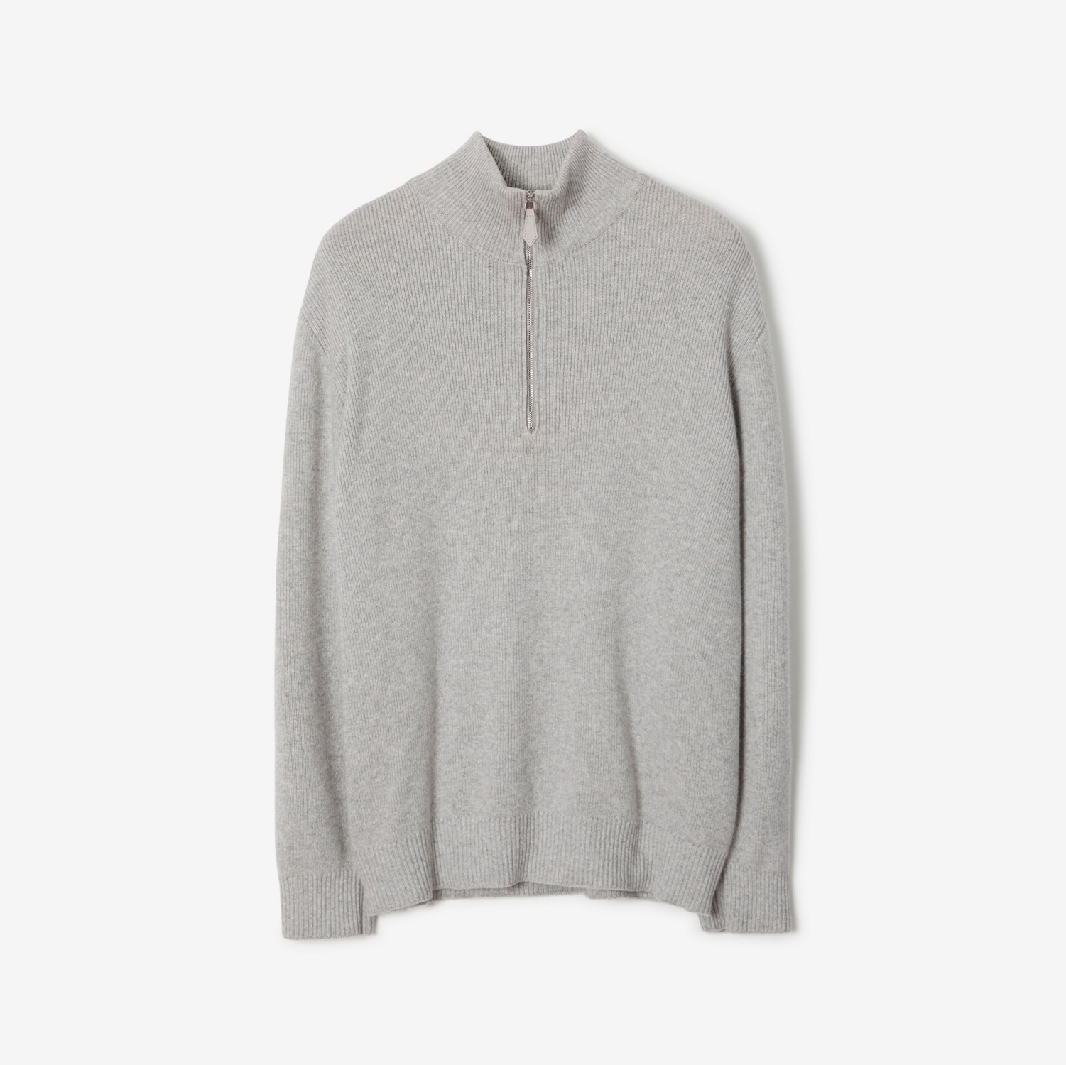 Suéter de cashmere com gola rulê e monograma (Estanho Claro Mesclado) - Homens | Burberry® oficial