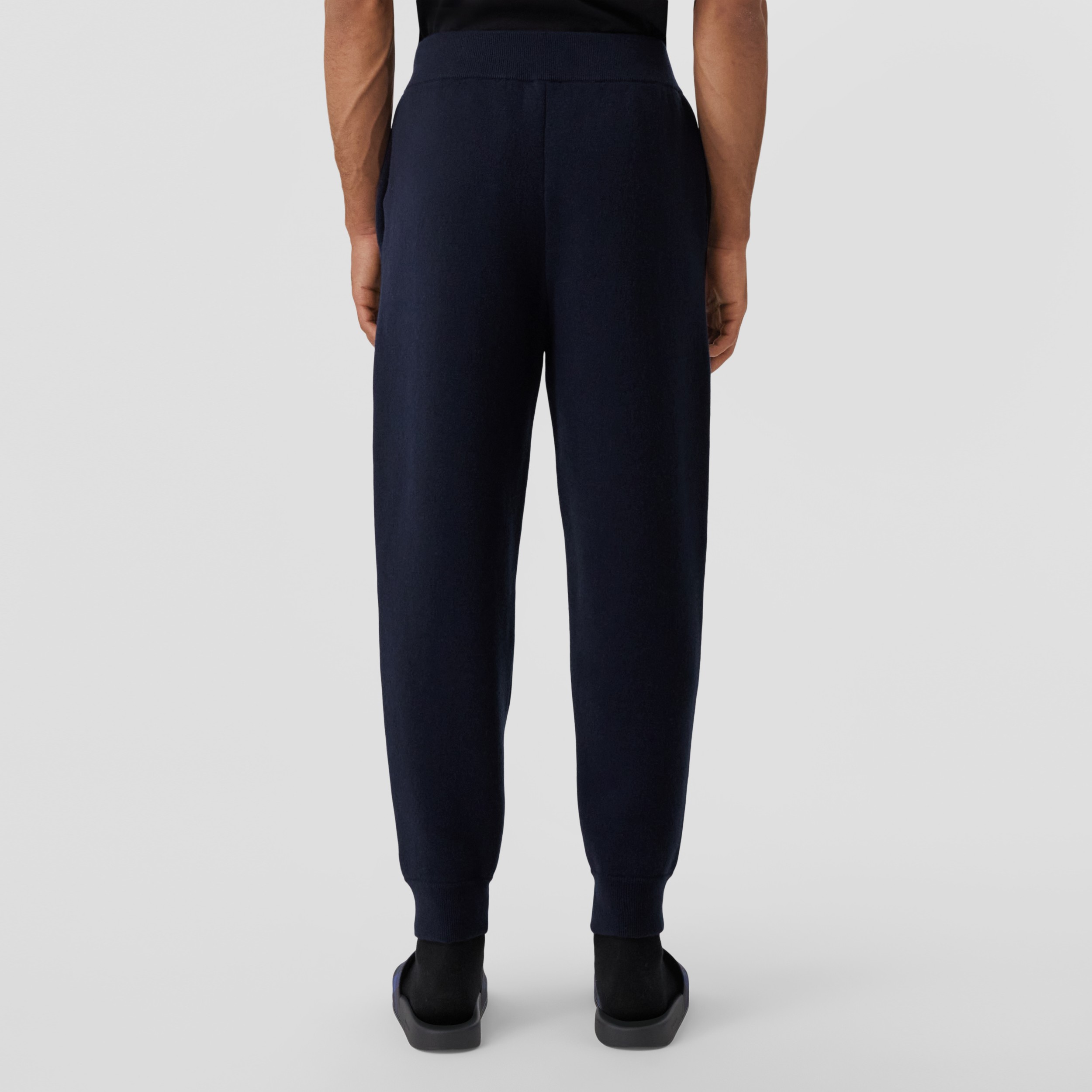 Cashmere Blend Jogging Pants in Dark Charcoal Blue Men Burberry