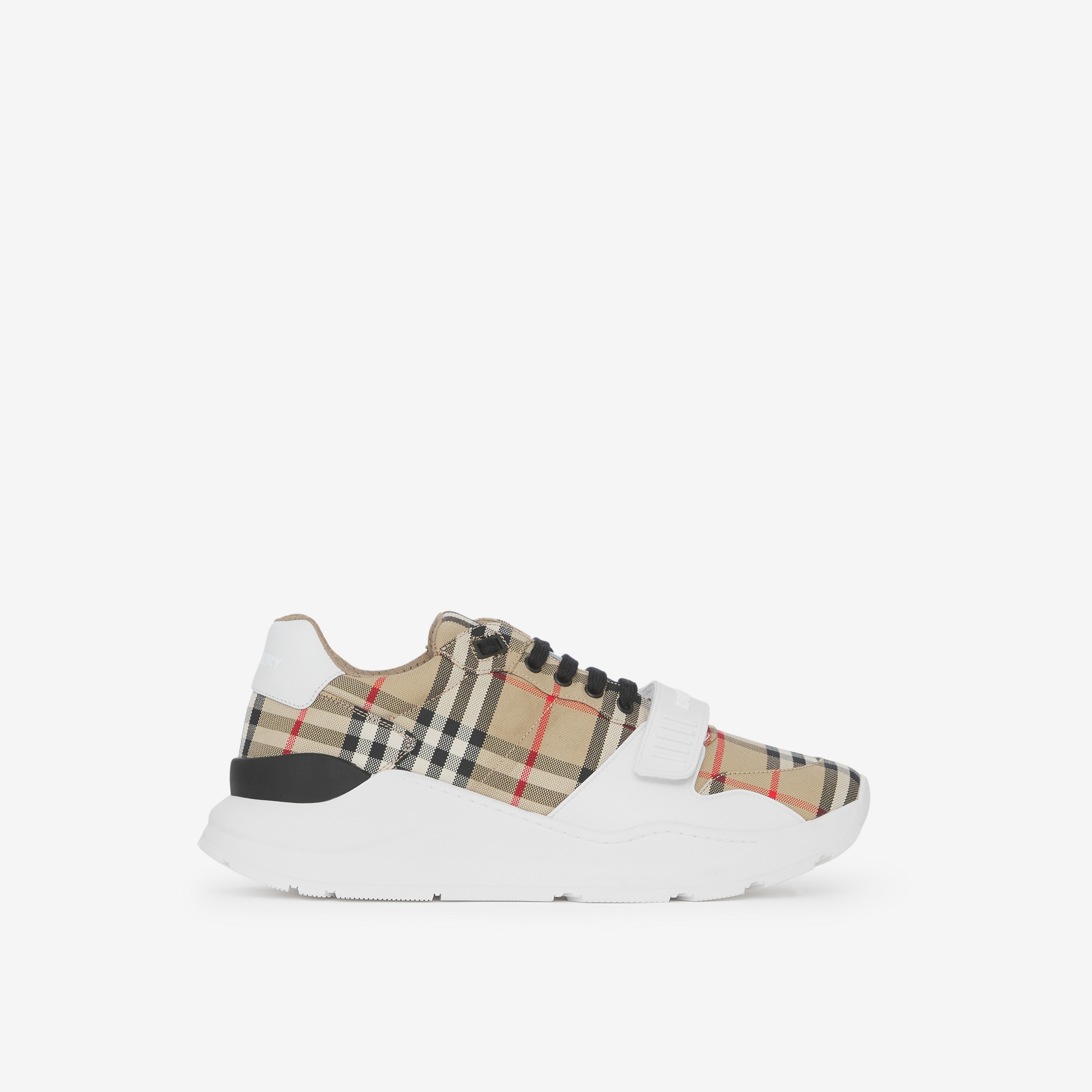 Vintage Check, Suede and Leather Sneakers in Archive Beige 