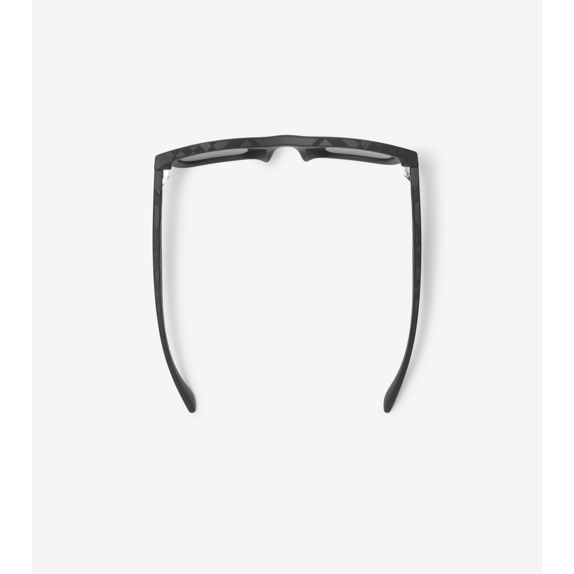 Embossed Check Square Sunglasses in Black - Men | Burberry® Official