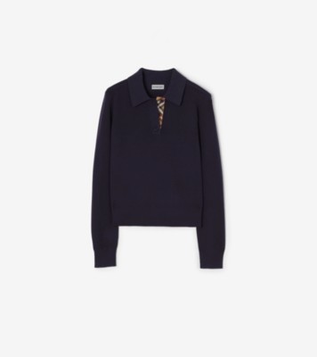Long sleeve Wool Polo Shirt Grape ®
