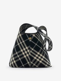 Small Check Shoulder Bag in colour Black/calico