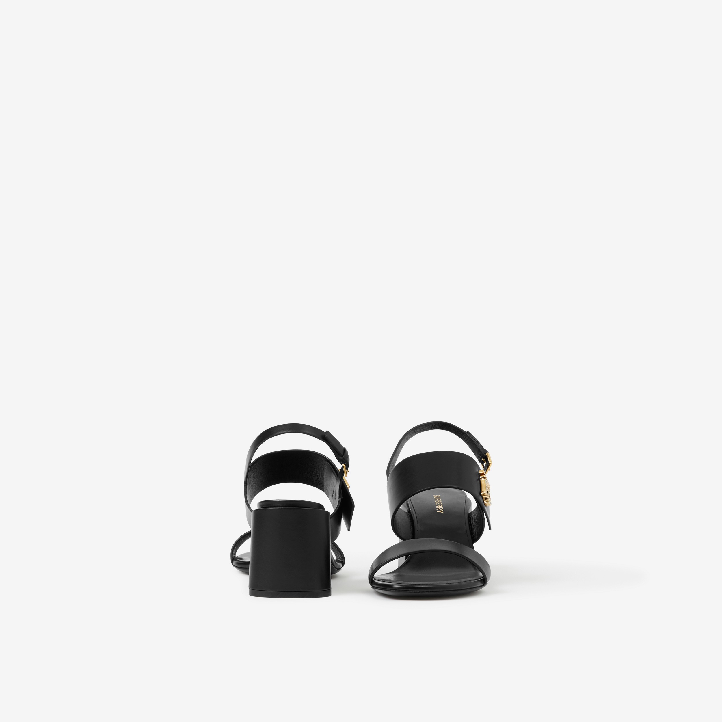 Sandalias en piel con motivo de monograma (Negro) - Mujer | Burberry® oficial - 4