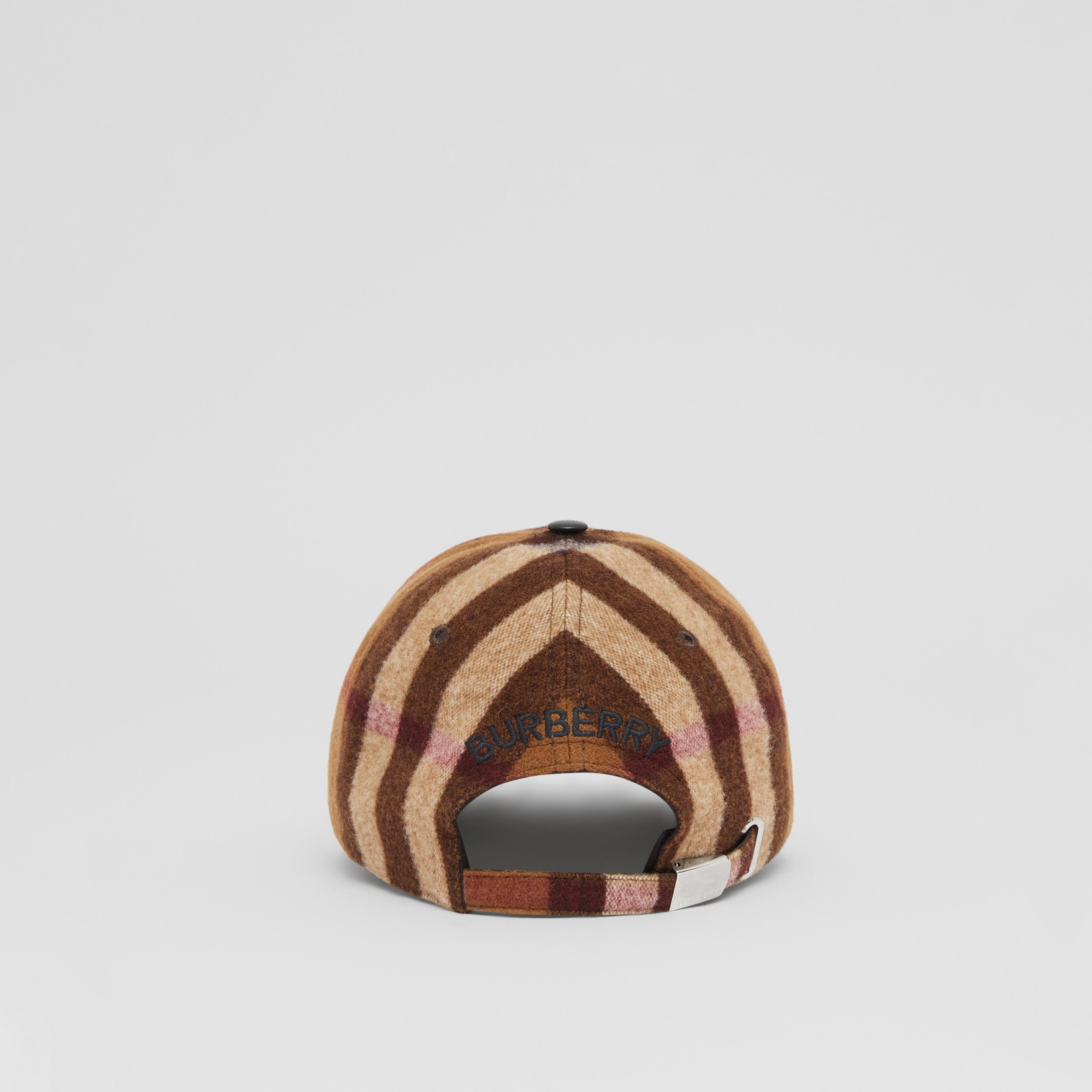 Exaggerated Check Wool Baseball Cap in Birch Brown | Burberry® Official - 4