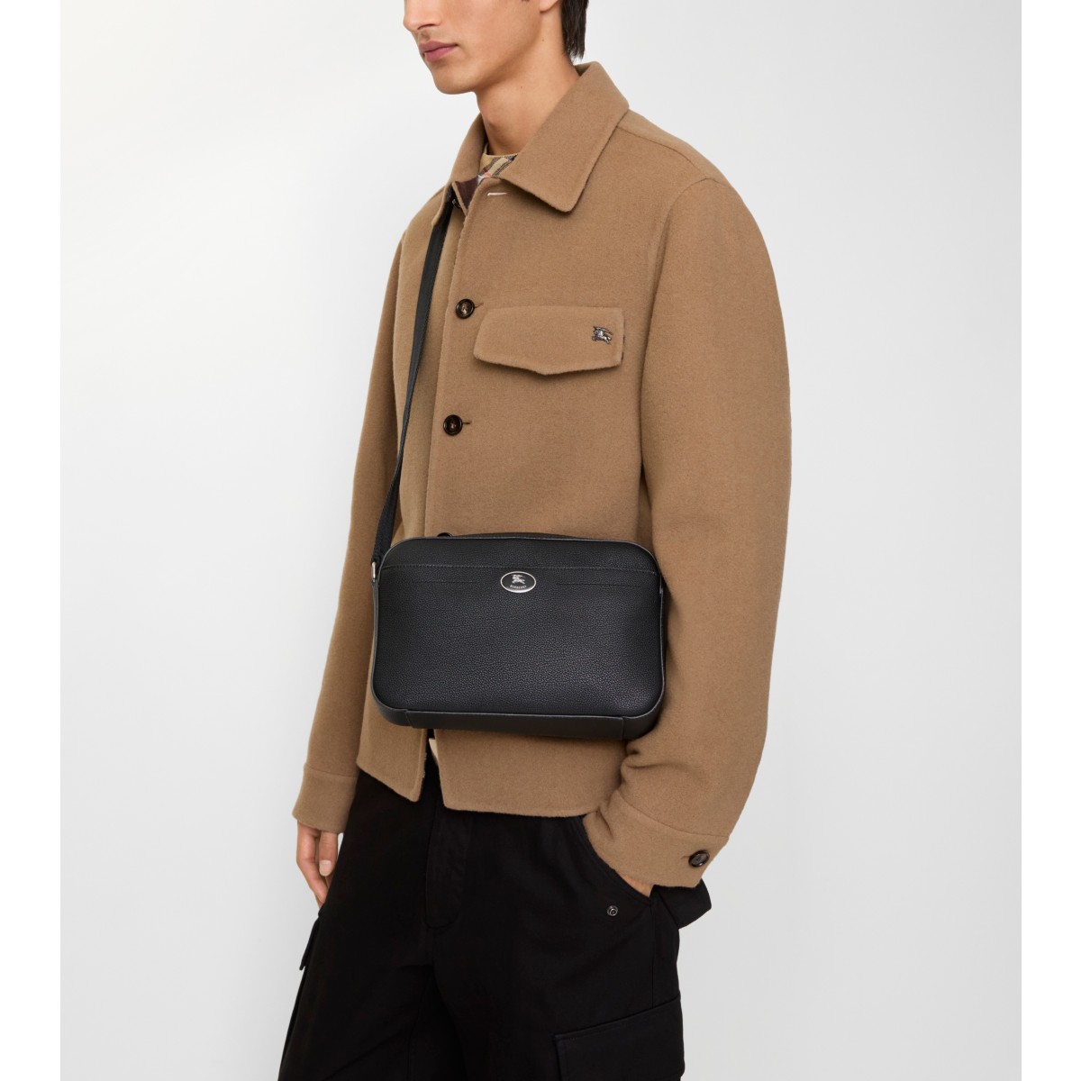  Check Knight Stamp Crossbody Bag