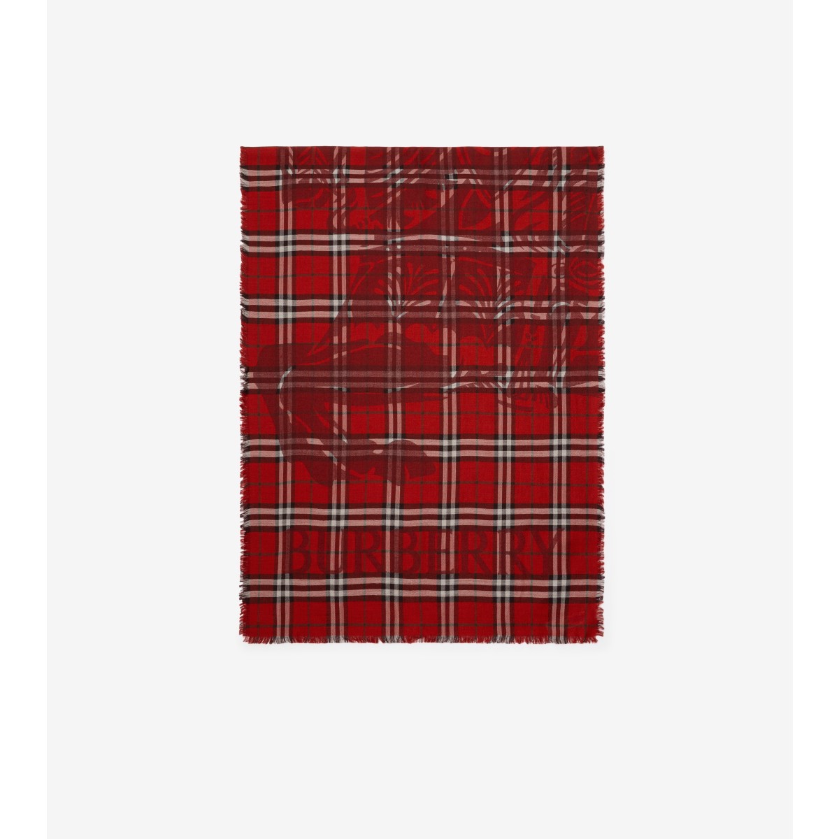  Check Wide EKD Wool Silk Scarf