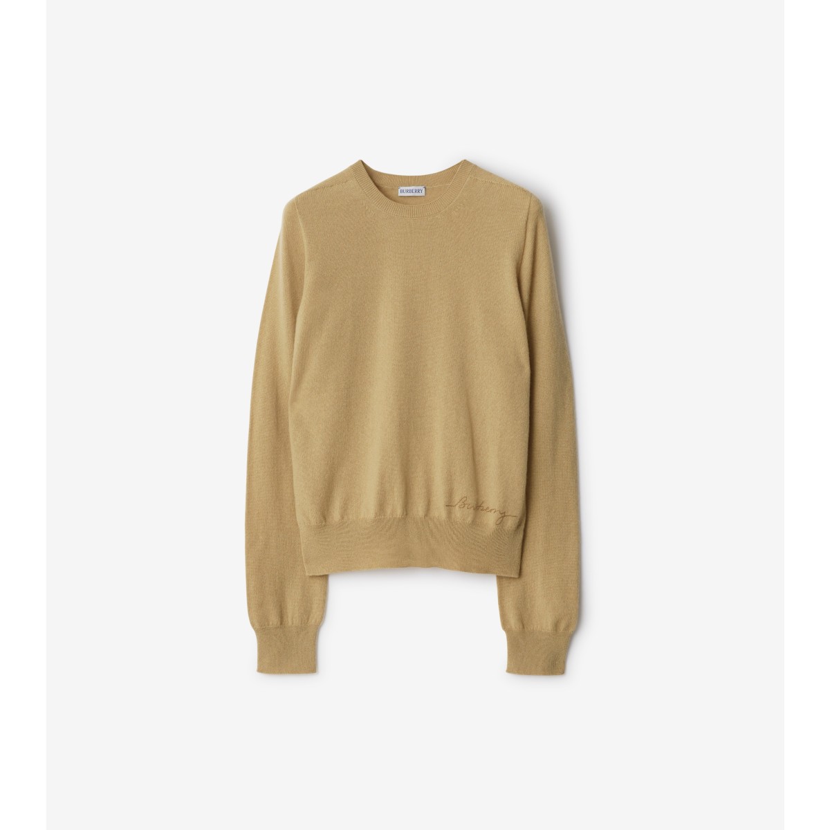 Shop Burberry Cashmere Sweater In Flax