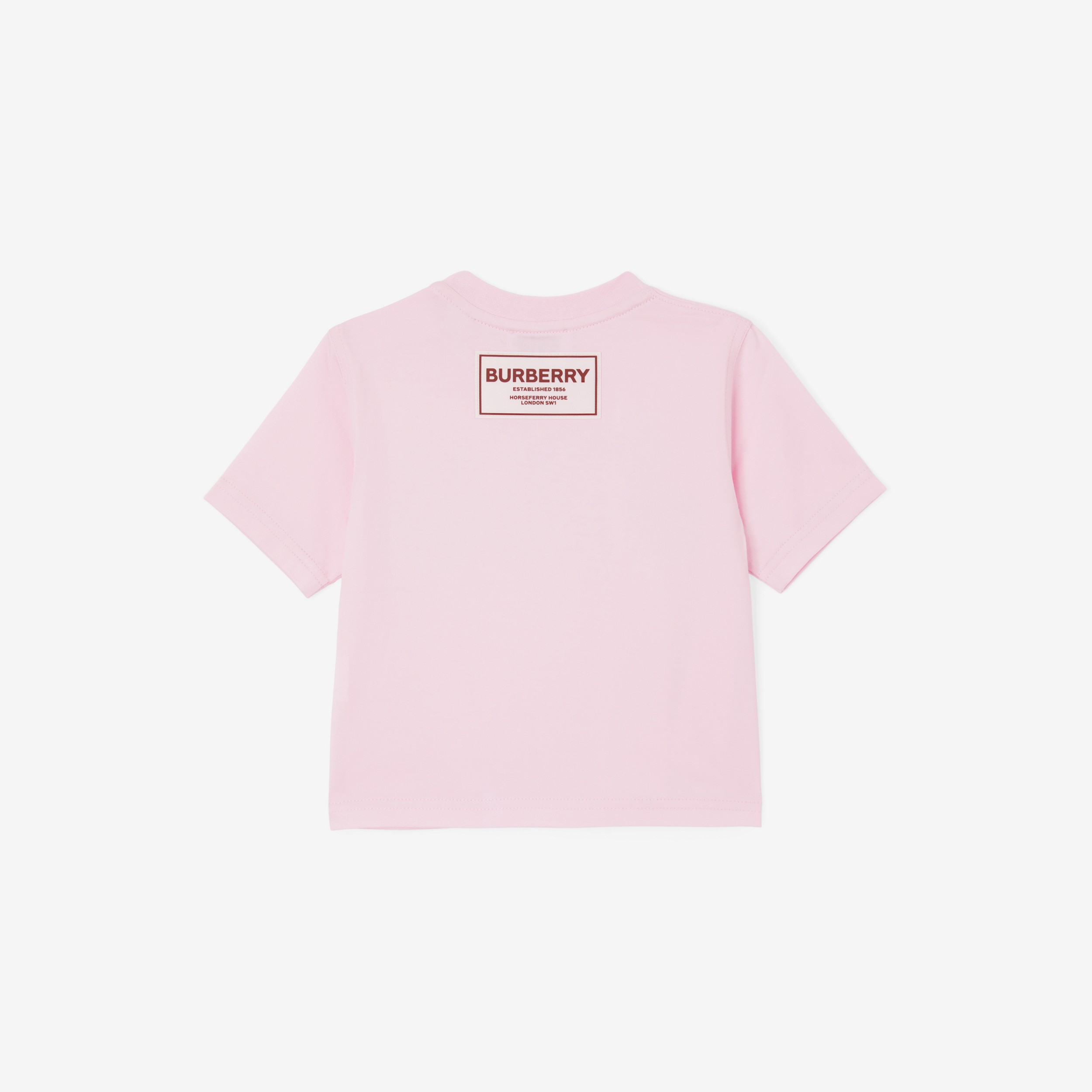 Thomas Bear Motif Cotton T-shirt in Pale Candy Pink - Children | Burberry® Official - 3